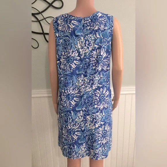 Fitzroy & Willa Floral Print Shift Dress Coastal Grandma Sleeveless size Medium - Picture 7 of 10